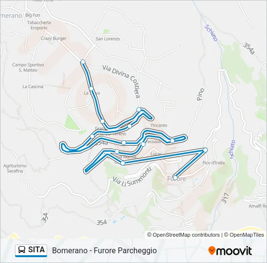 Percorso linea bus SITA