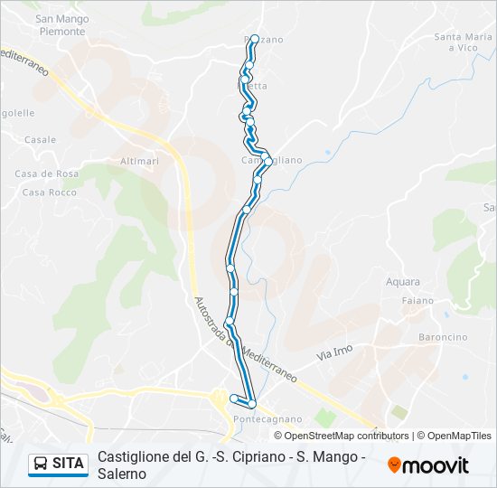 Percorso linea bus SITA