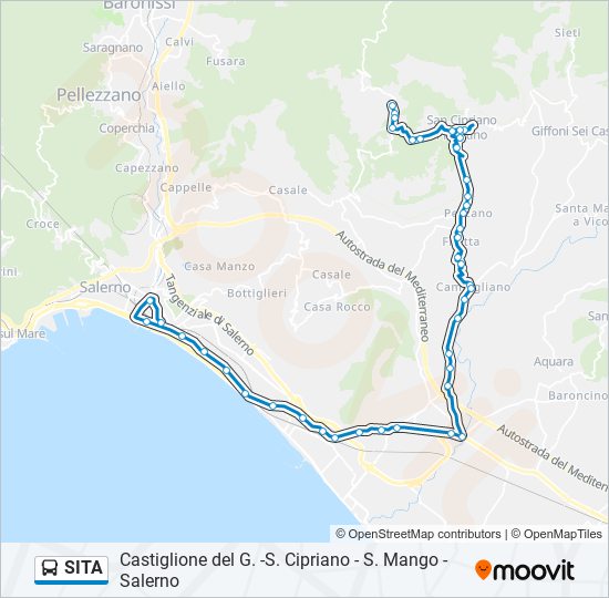 Percorso linea bus SITA