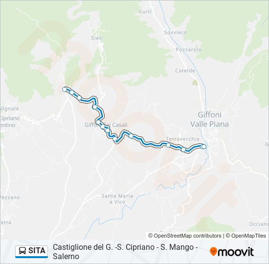 Percorso linea bus SITA