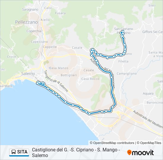 Percorso linea bus SITA