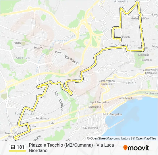 181 Route: Schedules, Stops & Maps - Gemito - Collana Stadium (Updated)