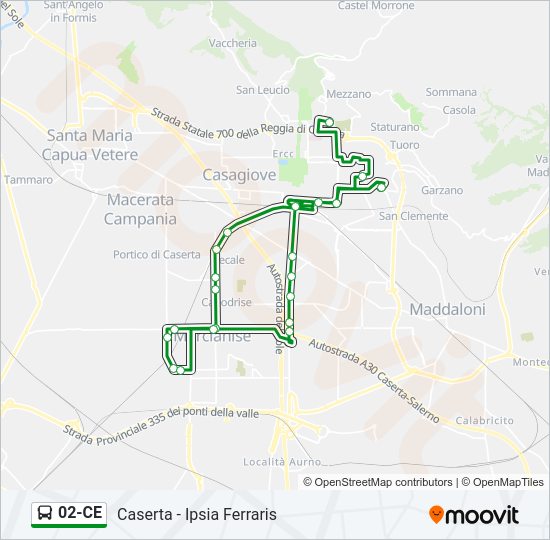 Percorso linea bus 02-CE