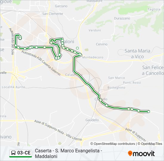 Percorso linea bus 03-CE