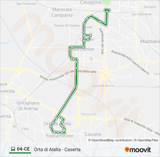 Percorso linea bus 04-CE