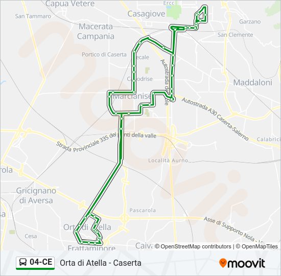 Percorso linea bus 04-CE