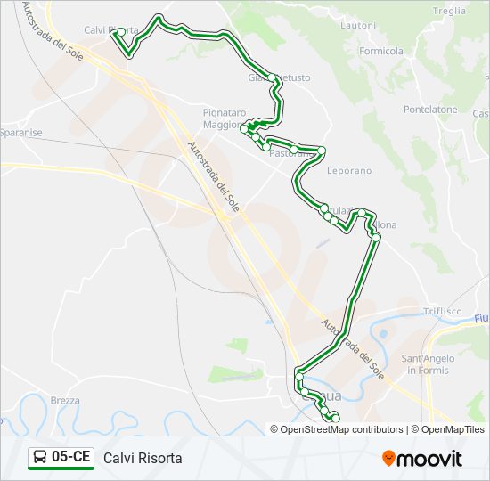 Percorso linea bus 05-CE