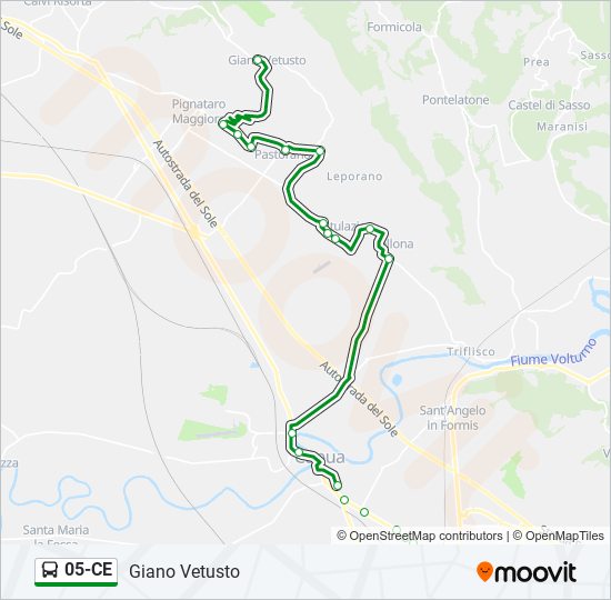 Percorso linea bus 05-CE