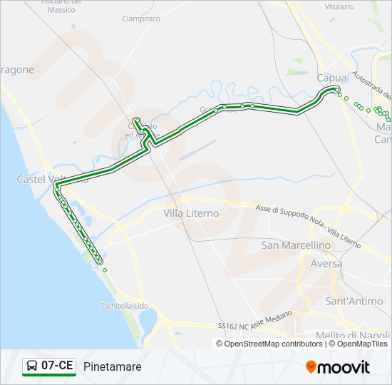 Percorso linea bus 07-CE