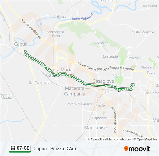 Percorso linea bus 07-CE