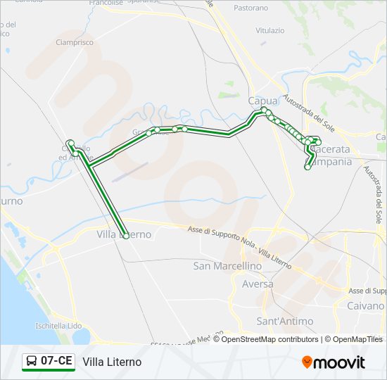Percorso linea bus 07-CE