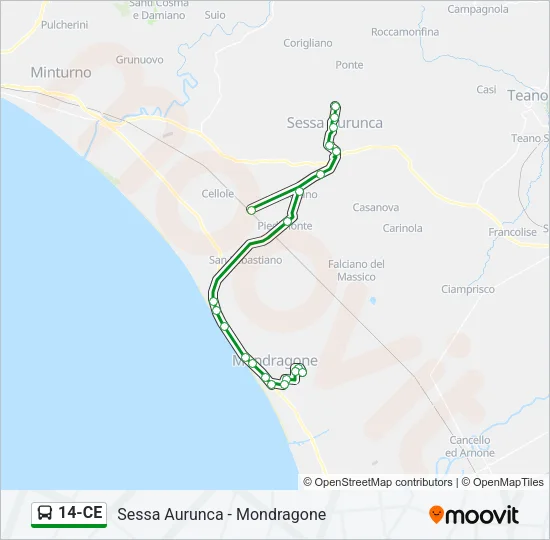 14-CE Bus Line Map
