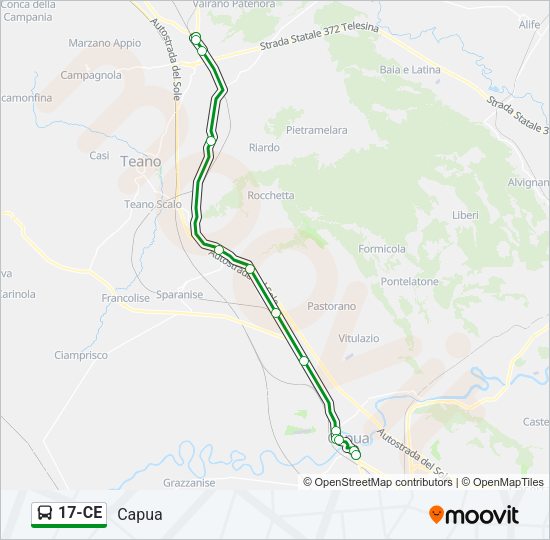 Percorso linea bus 17-CE