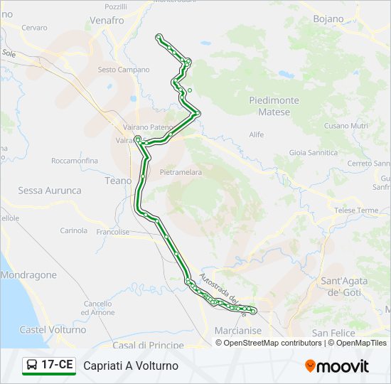 Percorso linea bus 17-CE
