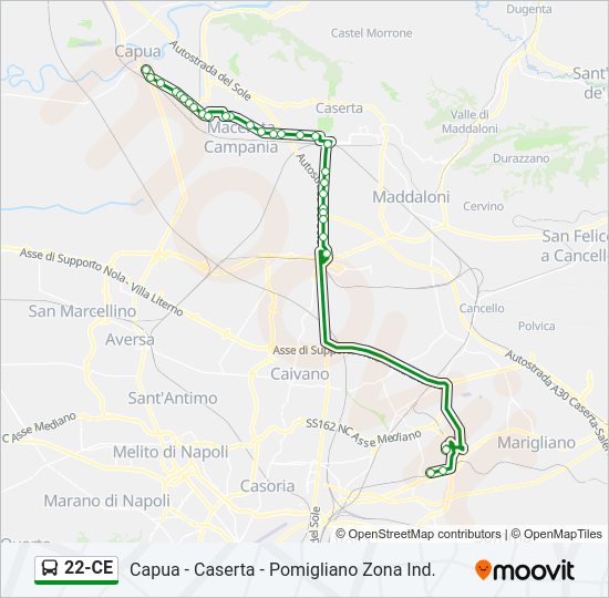 Percorso linea bus 22-CE