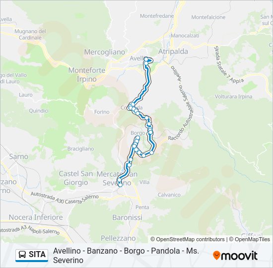 Percorso linea bus SITA