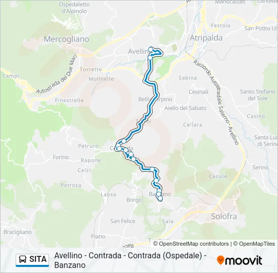 Percorso linea bus SITA
