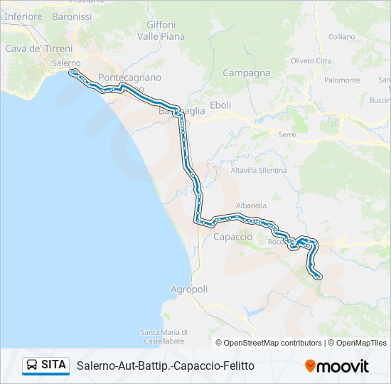 Percorso linea bus SITA