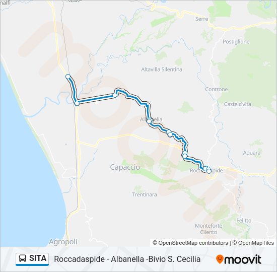 Percorso linea bus SITA