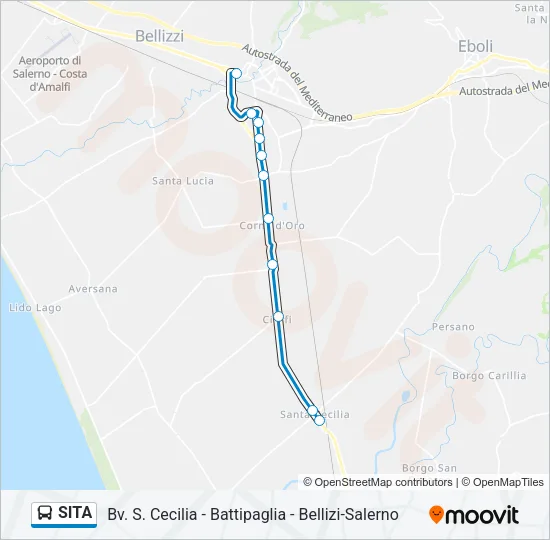 Percorso linea bus SITA