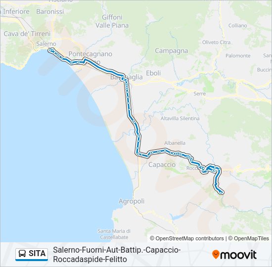 Percorso linea bus SITA