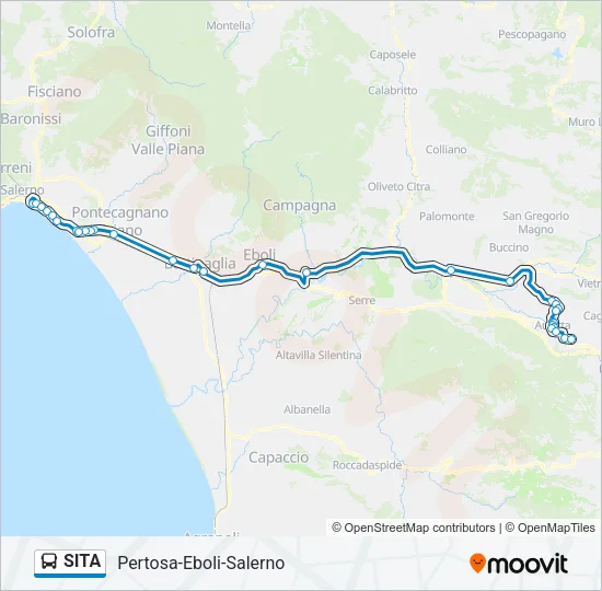 Percorso linea bus SITA