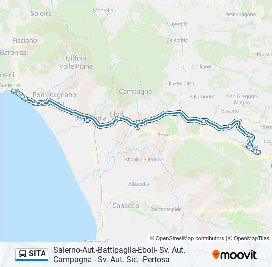 Percorso linea bus SITA