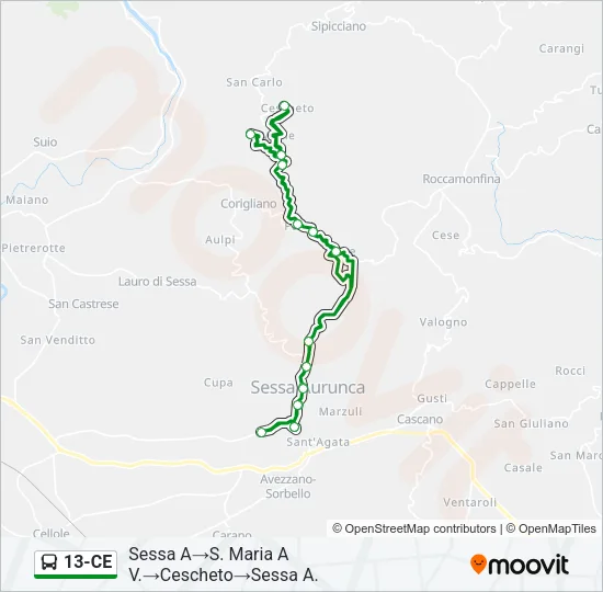 13-CE Bus Line Map
