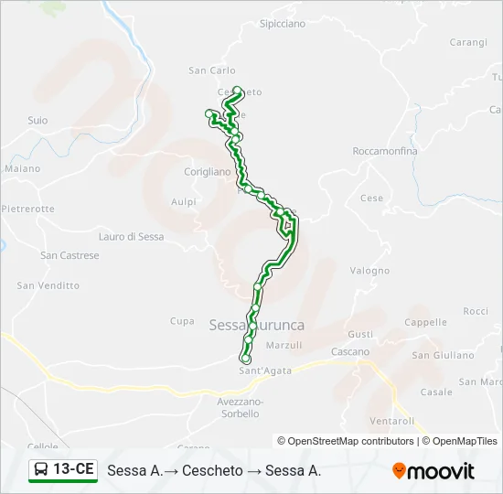 13-CE Bus Line Map