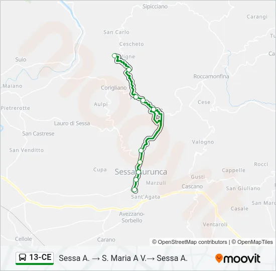 13-CE Bus Line Map