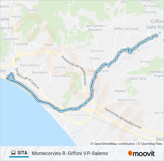 Percorso linea bus SITA