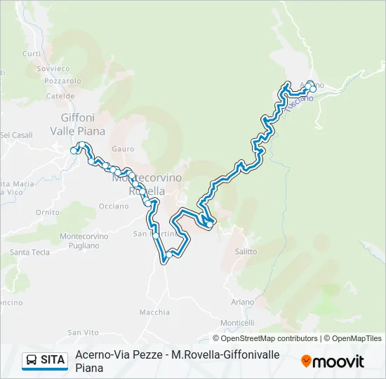 Percorso linea bus SITA