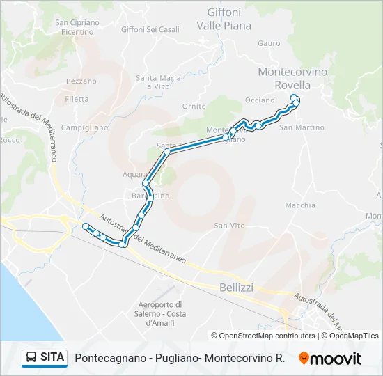 Percorso linea bus SITA