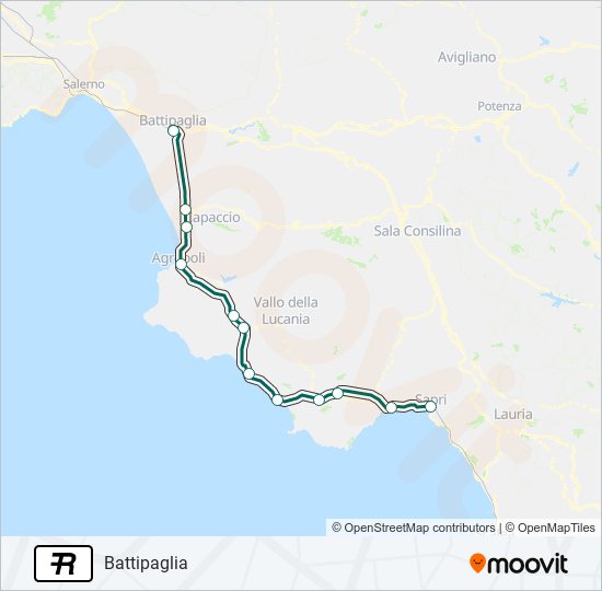 R train Line Map