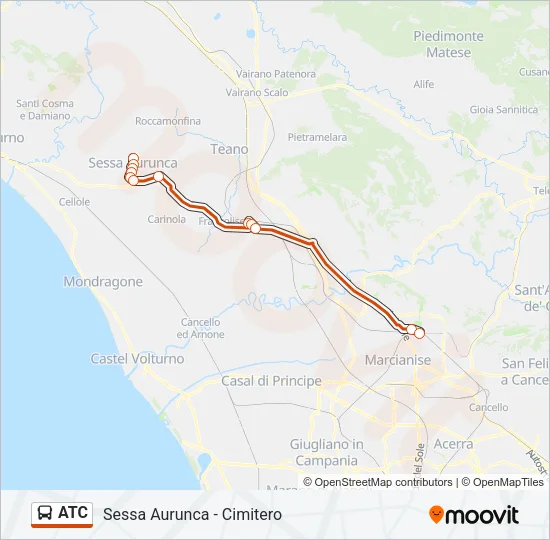 Percorso linea bus ATC