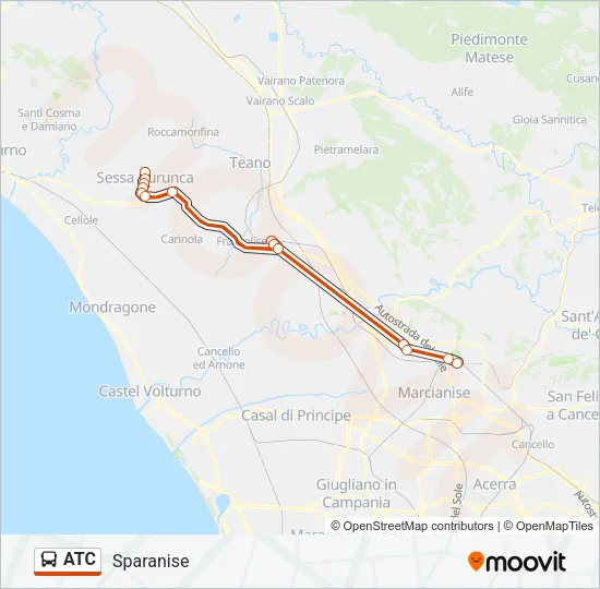 Percorso linea bus ATC