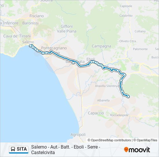 Percorso linea bus SITA