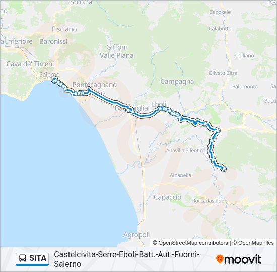 Percorso linea bus SITA