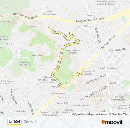 654 Bus Line Map