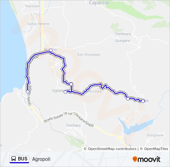 Mappa della linea BUS