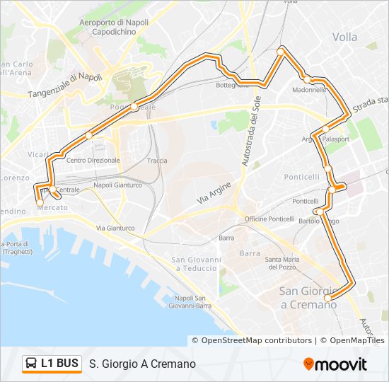 Percorso linea bus L1 BUS