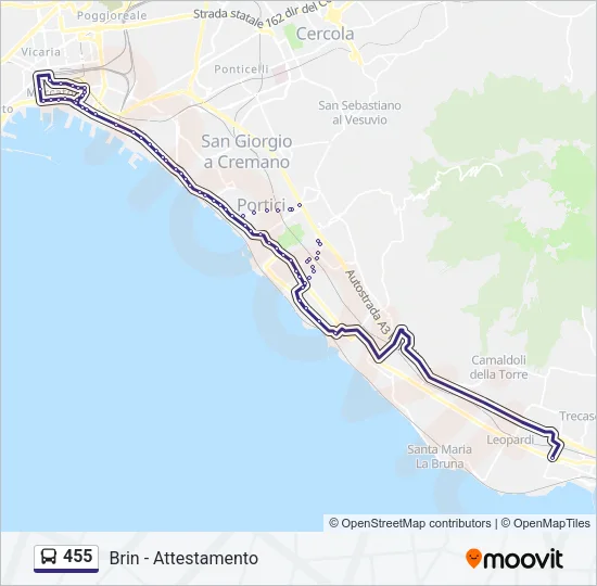 455 Bus Line Map