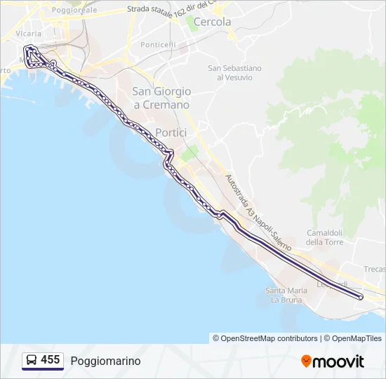 455 Bus Line Map