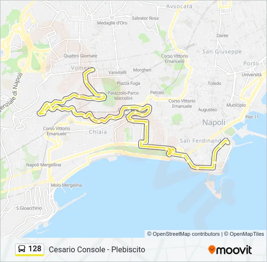 128 Bus Line Map