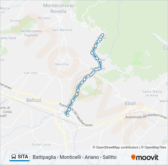 Percorso linea bus SITA