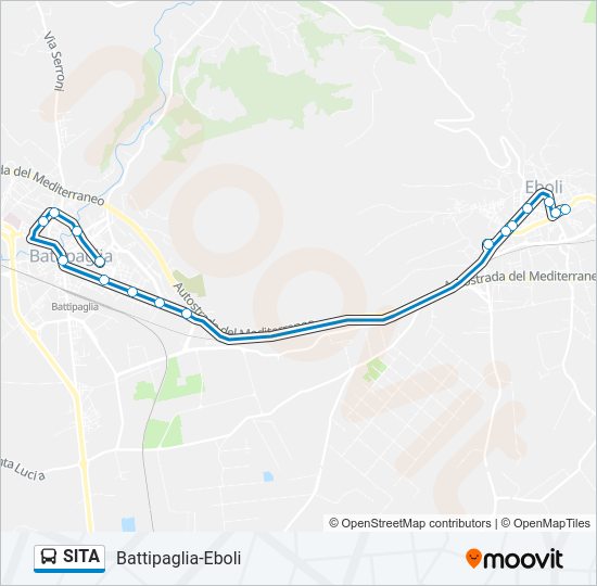 Percorso linea bus SITA