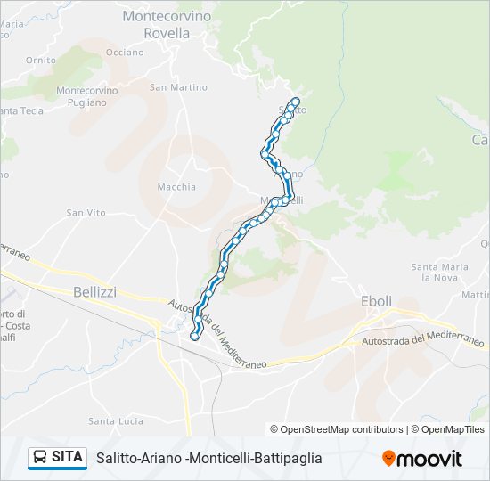 Percorso linea bus SITA