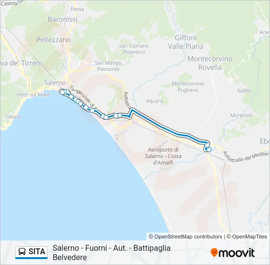 Percorso linea bus SITA