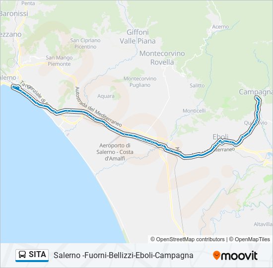 Percorso linea bus SITA