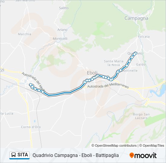 Percorso linea bus SITA